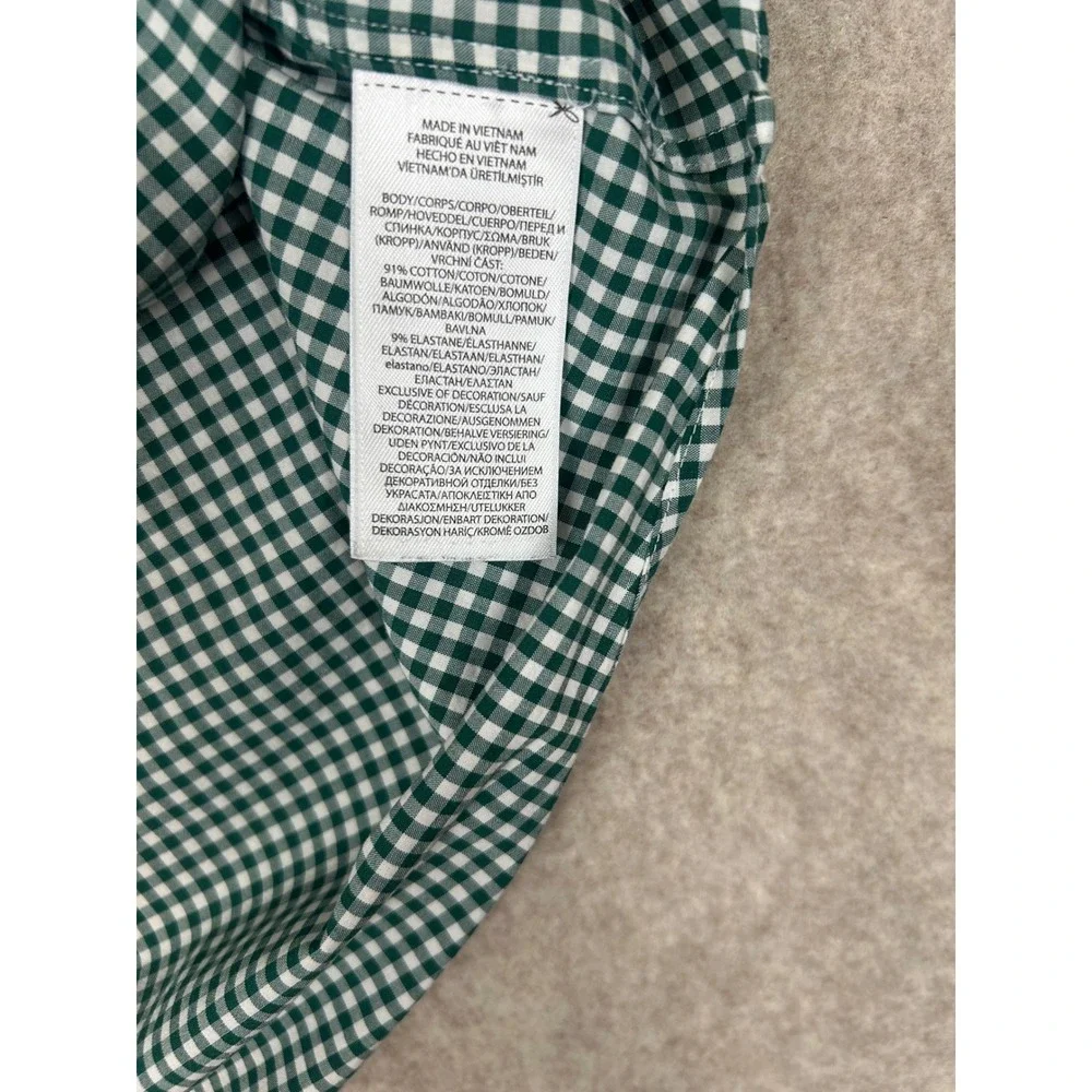 Ralph Lauren Button Down Shirt Mens XL Green Gingham Classic Fit Long‎ Sleeve